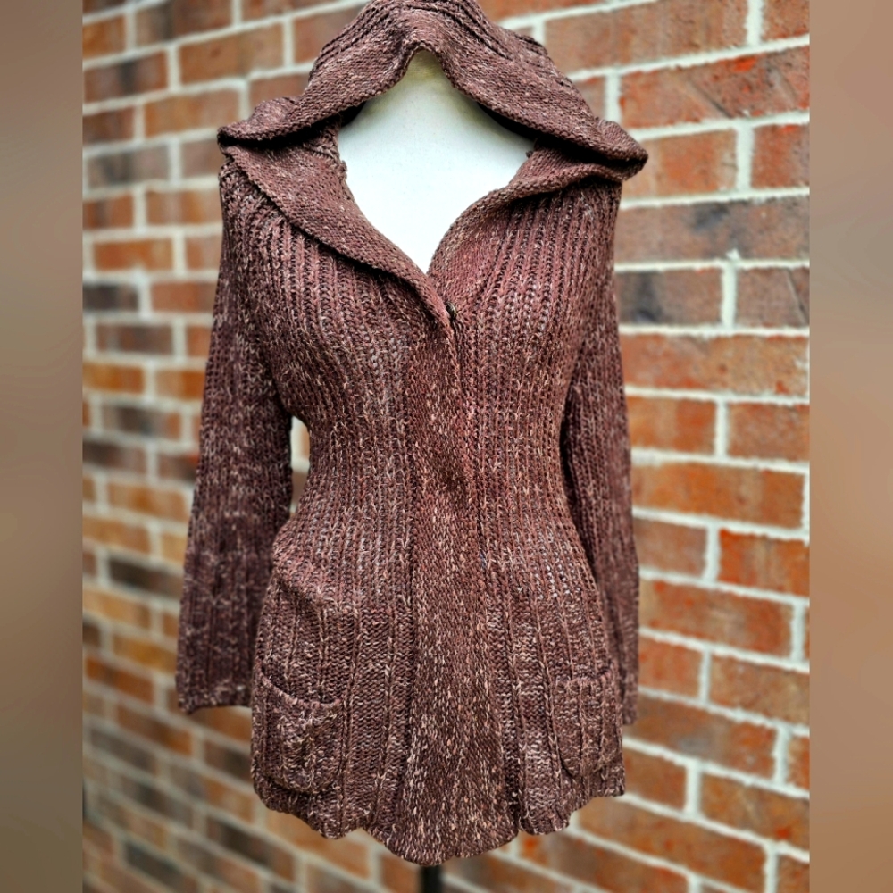 BCBGMaxAzria Chocolate Brown Knit Cardigan